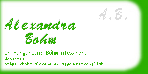 alexandra bohm business card