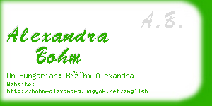 alexandra bohm business card